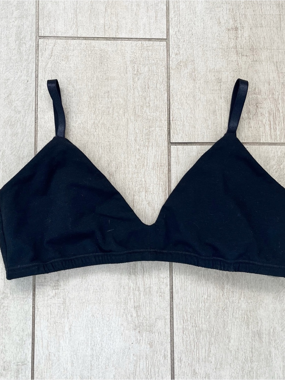 Eberjey Black Unlined Triangle Gold Hardware Bralette - Picture 3 of 7